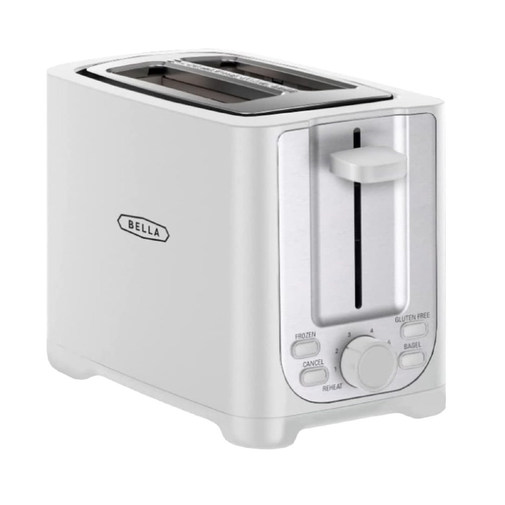 NIB Bella 2 Slice Toaster White Extra Wide Slots Removable Crumb Tray